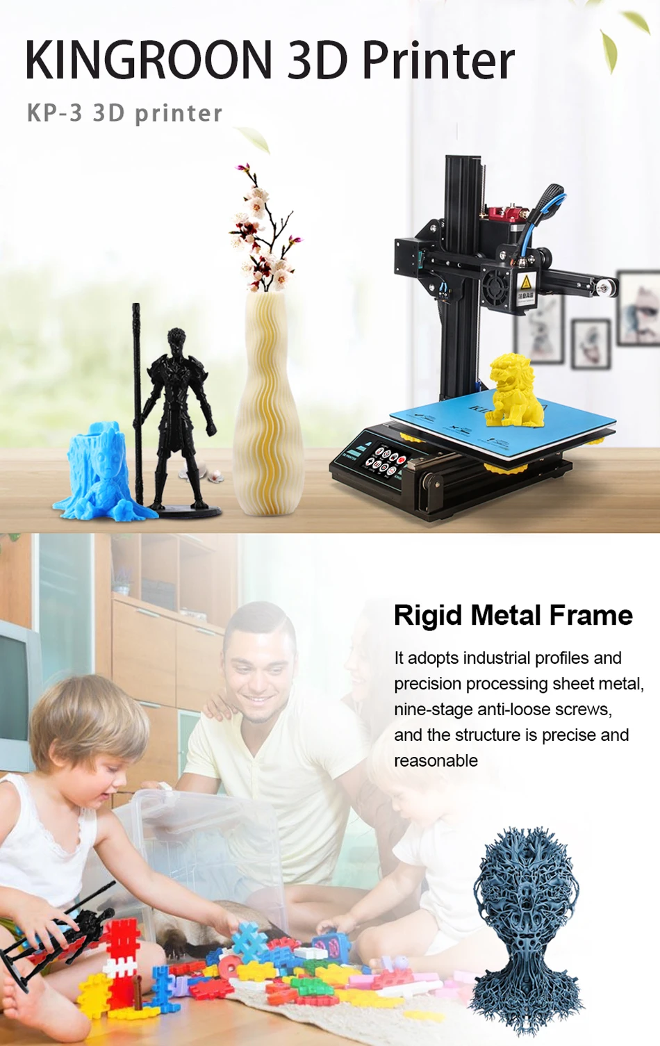 KingRoon 3д принтер Модернизированный Высокоточный DIY 3d принтер самосборка 180*180*180 мм Жесткая металлическая рамка Drukarka 3D