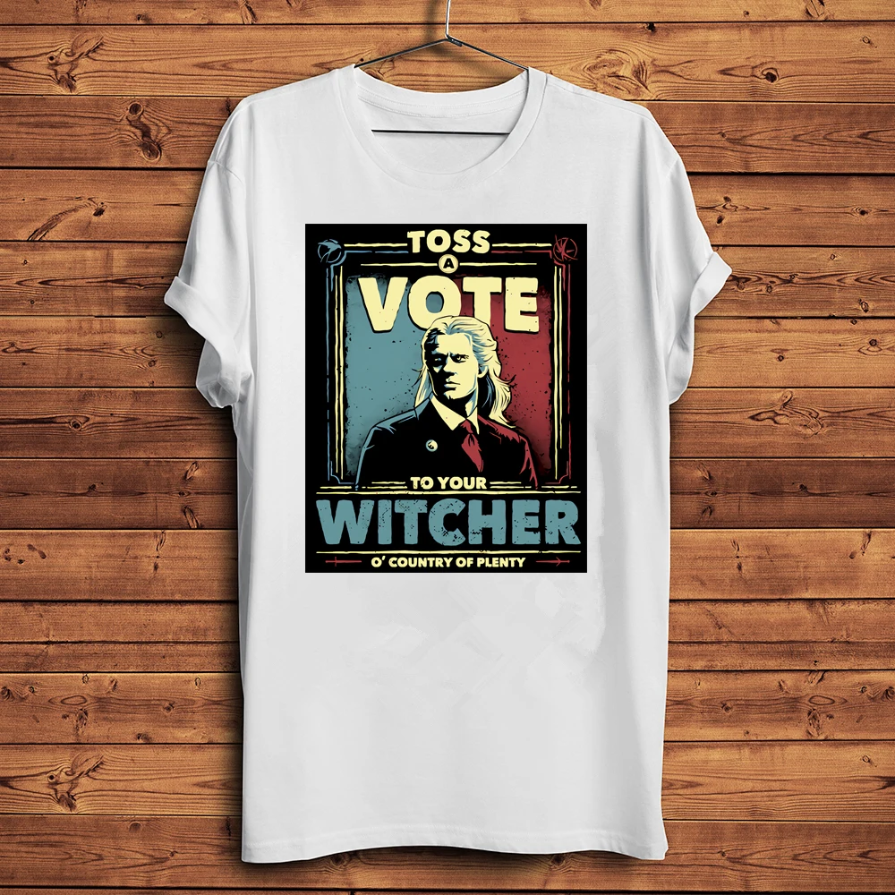 Футболка с надписью Бросьте Vote To Your with er забавная рубашка Geralt of Rivia футболка Election