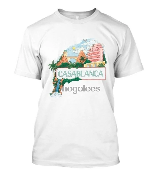 Классическая футболка с логотипом Касабланки Париж Merch дома |