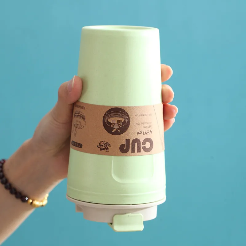 420 мл портативная ручная чашка из бамбукового волокна для воды с телескопической