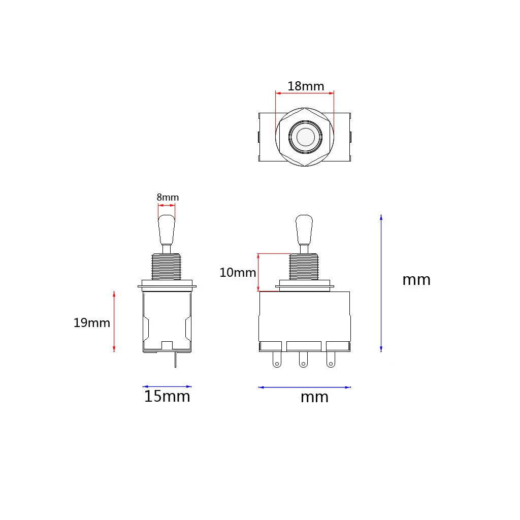 2x3 Way Pickup Селекторный переключатель герметичная черная ручка для