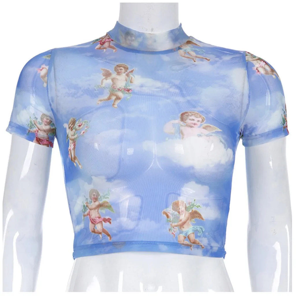 Винтажная одежда футболки с графическим рисунком модные топы женская водолазка