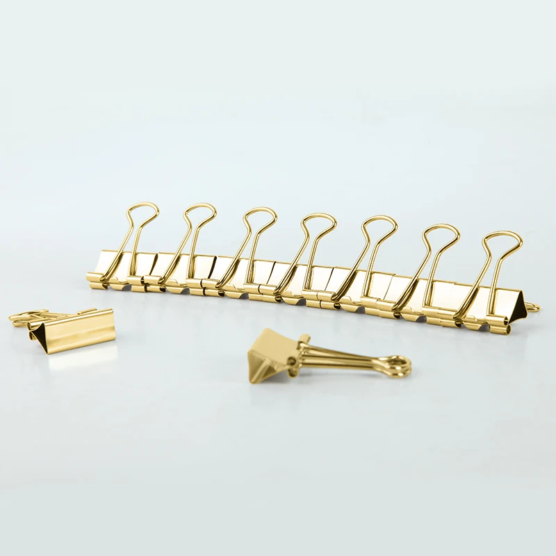 

40PCS/lot Binder Clips Paper Clamp Reusable Paper Clips Coated,5# Gold (B3695)