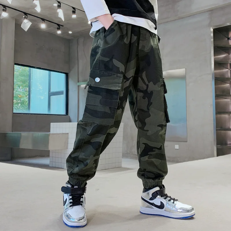 

Брюки-карго камуфляжные детские, Джоггеры в стиле милитари, армейские спортивные штаны в стиле хип-хоп для мальчиков-подростков