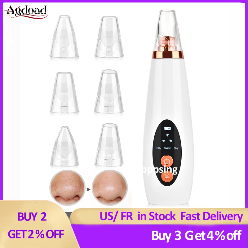 

Blackhead Remover Face Deep Nose Cleaner T Zone Pore Acne Pimple Removal Vacuum Suction Facial Diamond Beauty Clean Skin Tool