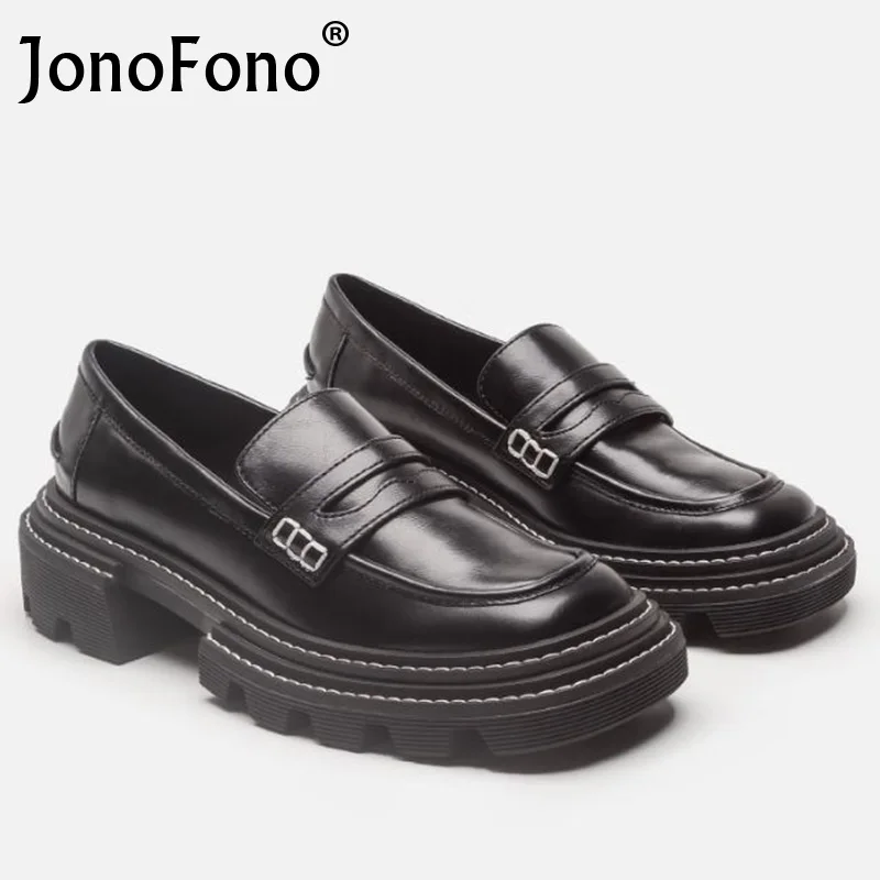 

Модные женские туфли на плоской платформе с квадратным носком jonoтелефона, модная повседневная женская обувь без шнуровки, Размеры 35-40