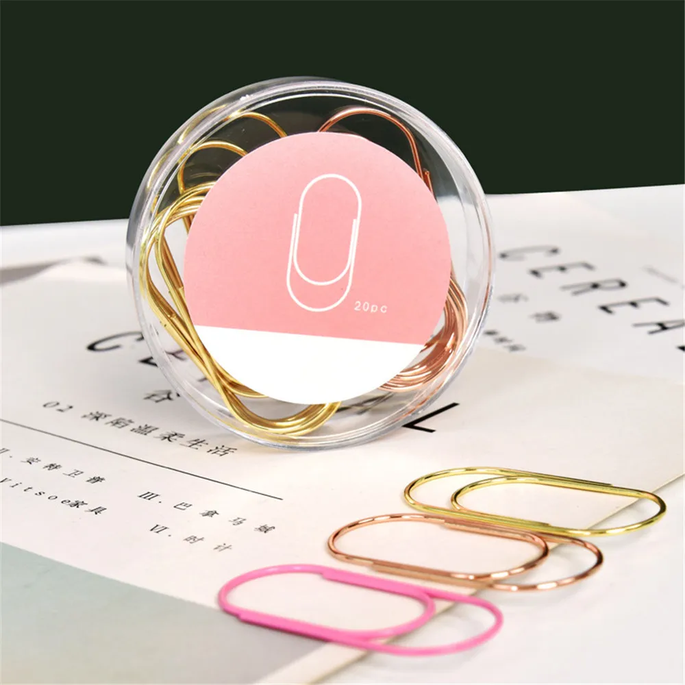 

20Pcs/box Paper clip Notebook Memo Pad Filing Bookmark Binder Paperclips Paper Clips Student Office Binding Supplies Stationary