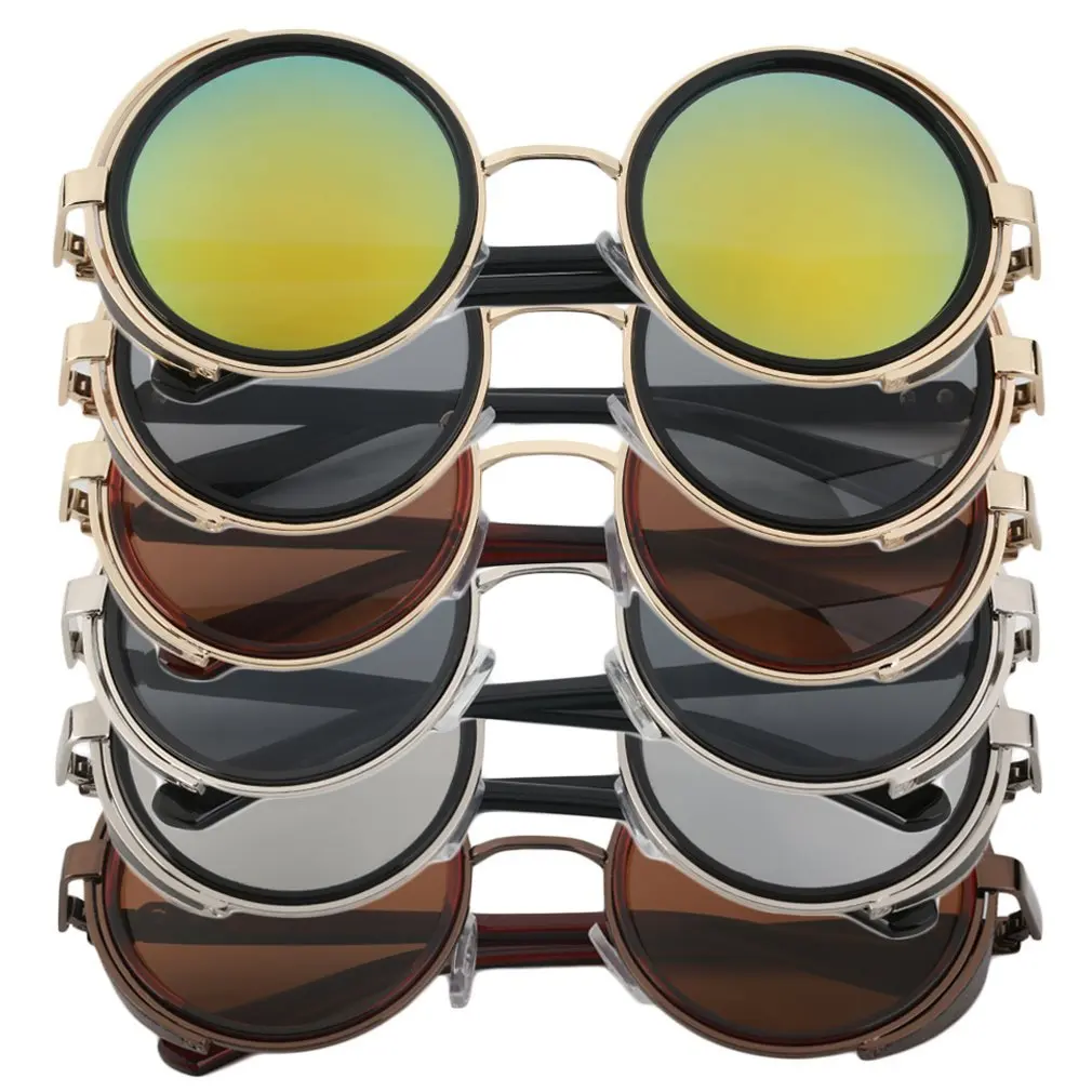 Солнцезащитные очки в стиле стимпанк круглые винтажном удобные портативные для