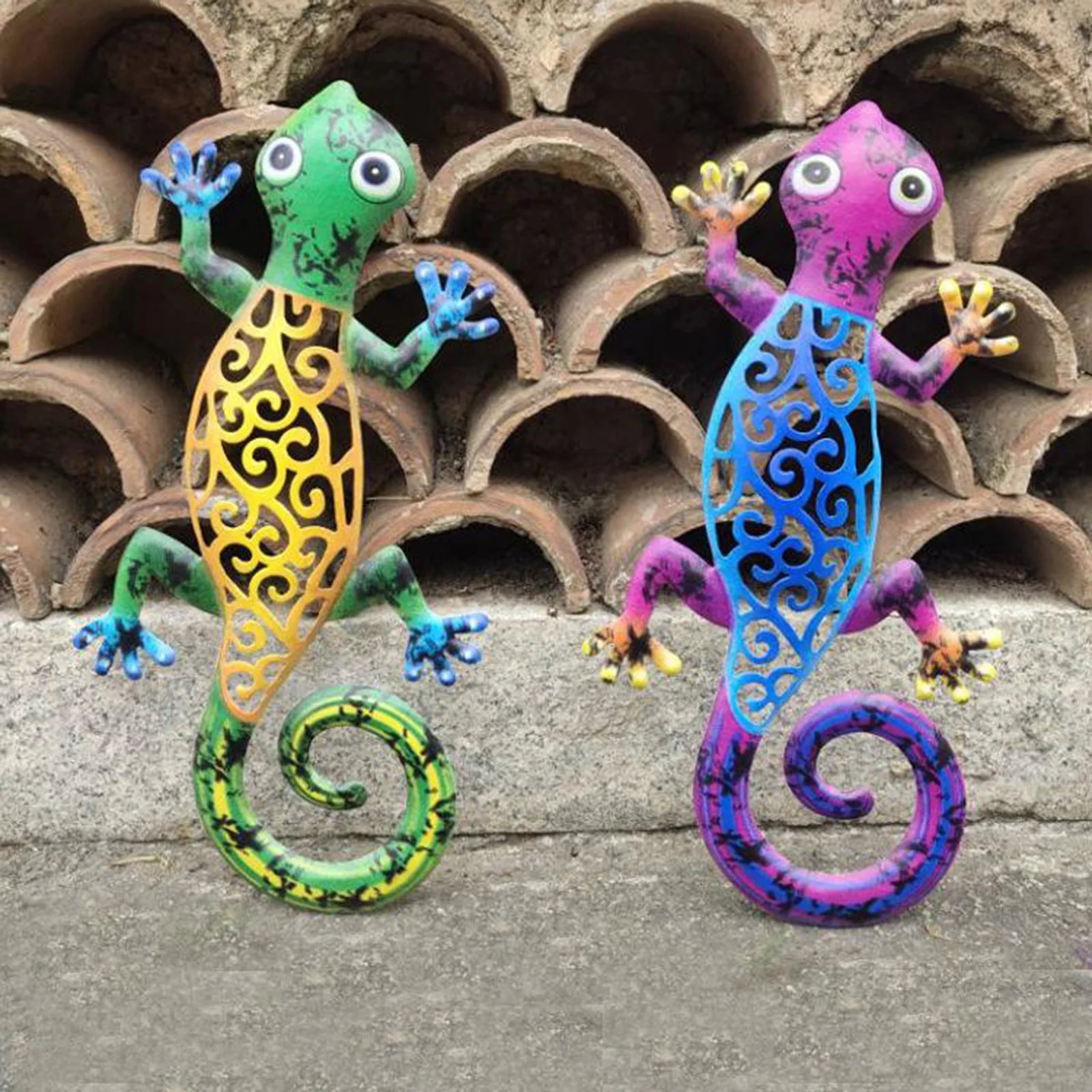 Настенное художественное украшение Gecko металлический Geckos ящерица Настенная