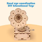 Деревянный граммофон для самостоятельной сборки, музыкальная шкатулка, деревянный пазл, детские подарки, 1 набор, креативный классический домашний декор