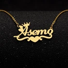 Персонализированные ожерелья с именем для женщин, ювелирные изделия, Золотая подвеска из нержавеющей стали с буквами, ожерелье с подвеской в виде сердца