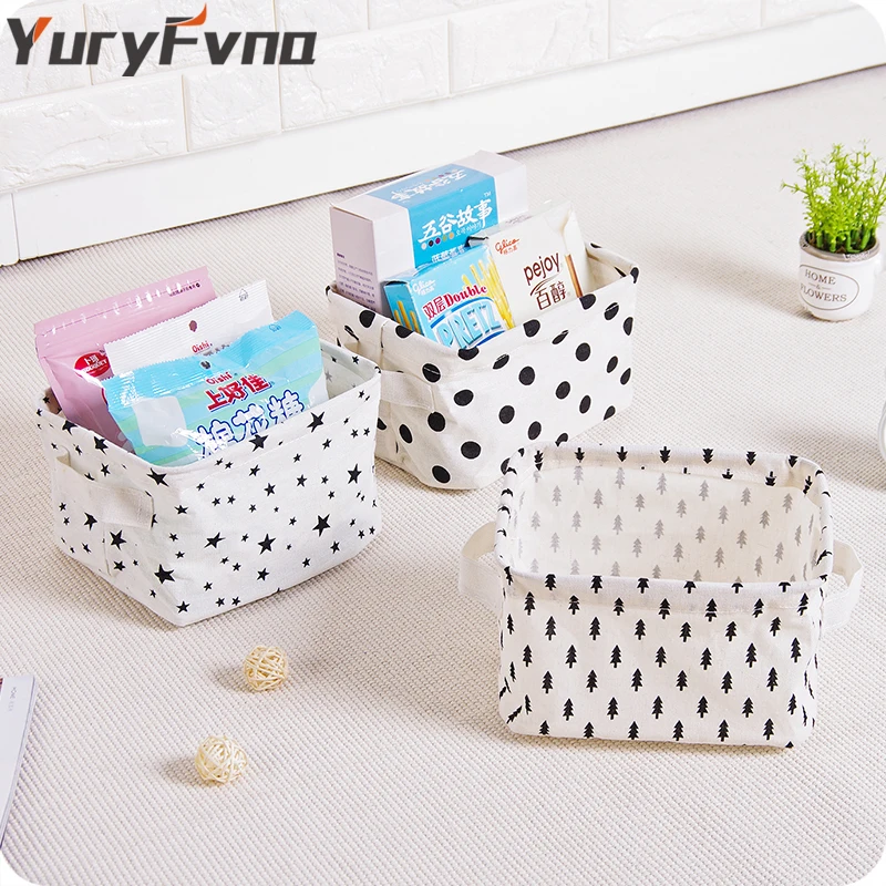 YuryFvna складной хранения из хлопко-льняной ткани Корзина разное ткань ящики для