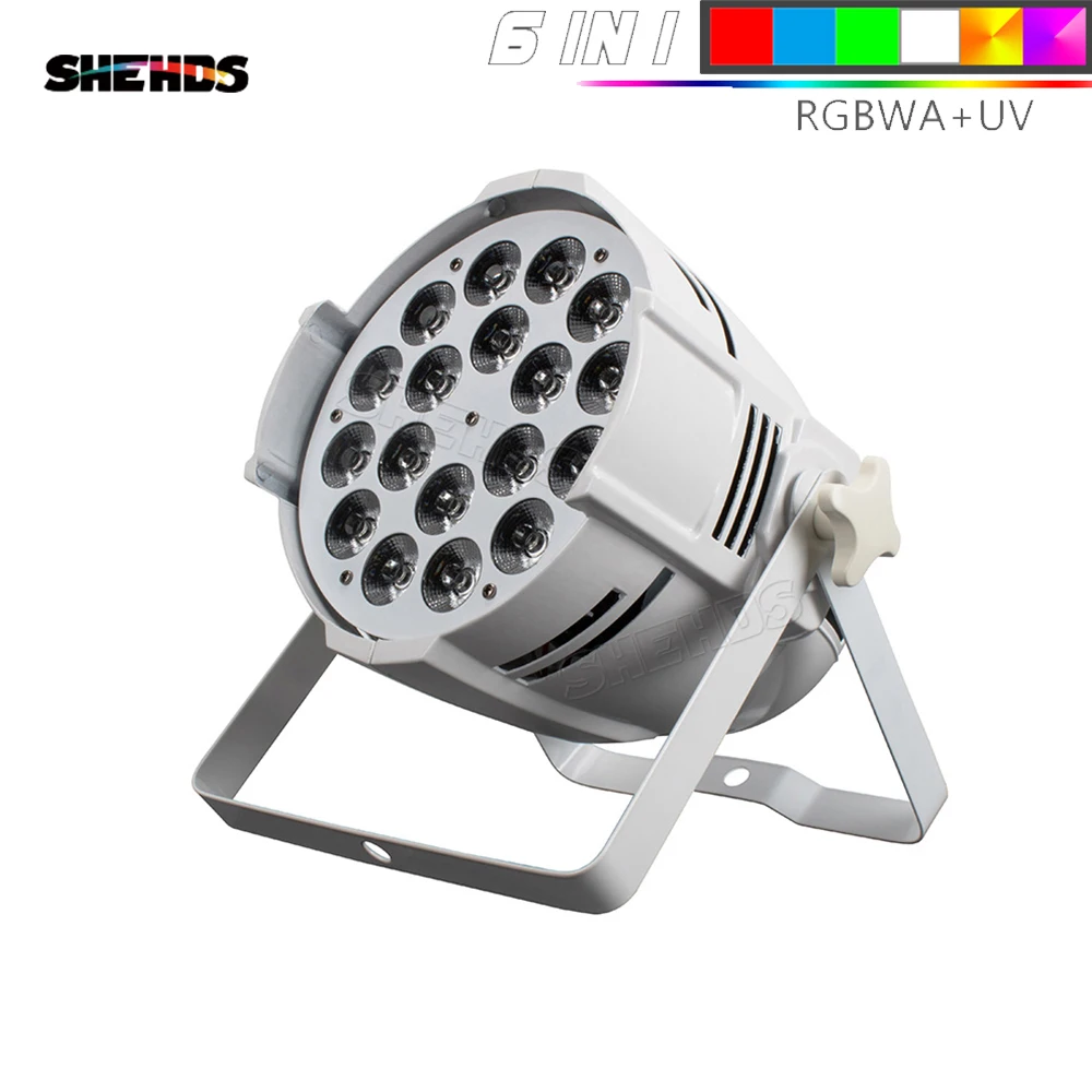 Big 6in1 White Fixed SHEHDS 18x12 Вт/18x15 Вт/18X18 Вт Par огни алюминий Dj диско вечерние ночной клуб бар события Dj проектор мыть освещение сценическое освещение - Цвет: Big 6in1 White Fixed