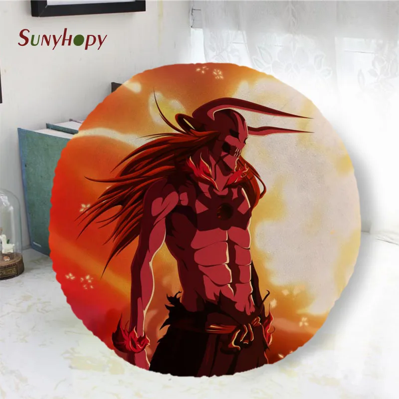 

Ichigo Kurosaki Round Throw Pillows Peach Skin Pillowcase Cushion Diameter 40cm50cm60cm Home Decoration Cushions-WJY