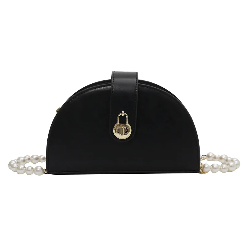 

Summer New High-quality Pearl Chain Small Bag Female2021Korean Fashion Lady Small Fresh and Simple Casual Messenger Dumpling Bag