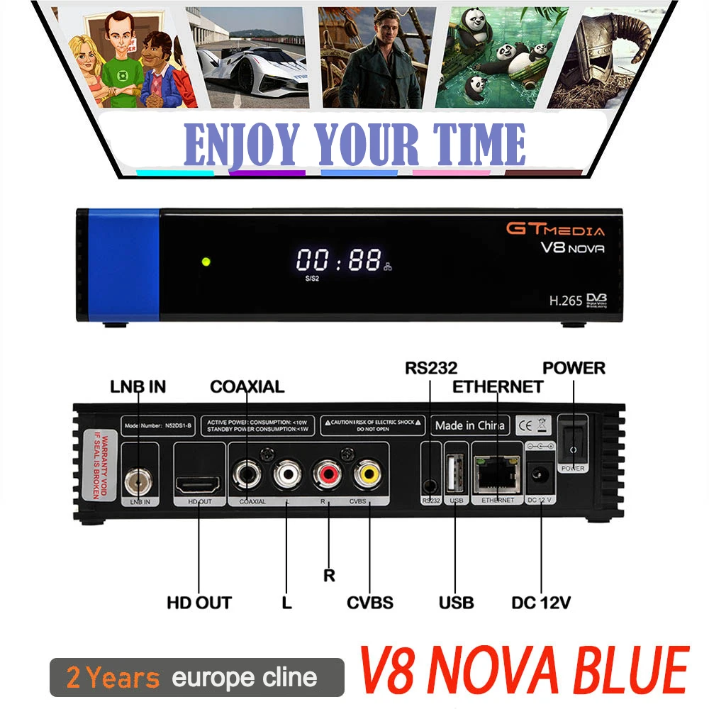 Приемное устройство спутниковый приемник Gtmedia V8 nova HD 1080P Европа Cline в течение 2 лет Испания Встроенный Wi-Fi Gtmedia V9 супер опционально