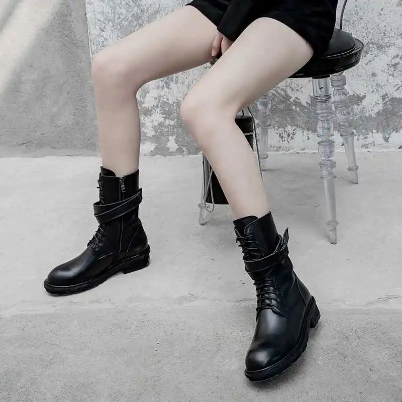 Krazing pot/обувь из натуральной воловьей кожи брендовые зимние ботинки на среднем