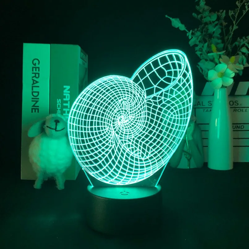 

Lovely LED Night Light Animal Sea Snail 3D Desk Lamp for Hotel Kids Room Atmosphere Decor Sleep Nightlight Lava Base with Remote