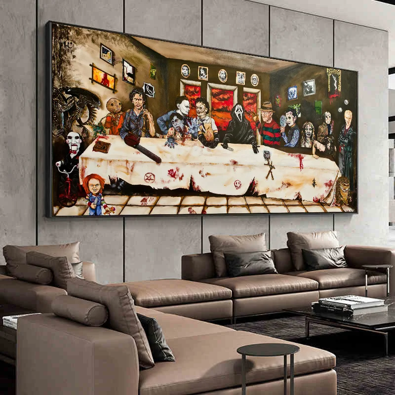 

Horror Movie Characters Canvas Poster and Print Wall Art Picture Halloween Gift Decorative Painting Home Wall Decor (No Frame)