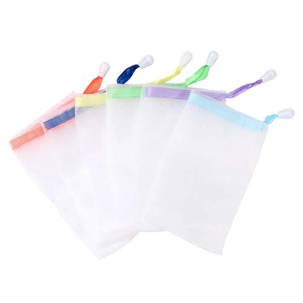 

1pcs/lot Soft Mesh Foaming Net Bag with Rope Anti-slip Hot Pouch Sponge For Soap Bag Shower Products Bathroom Exfoliator Se O0M0