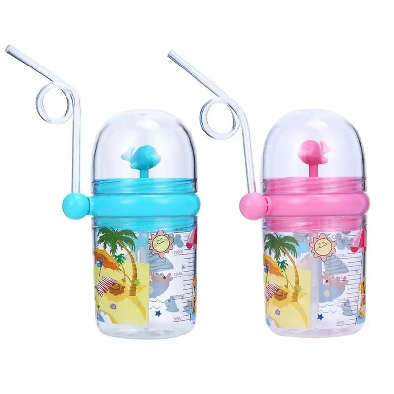 Taza de pulverizaci&oacute;n de agua de ballena, taza de paja antica&iacute;da para ni&ntilde;os, Linda H5V3-4