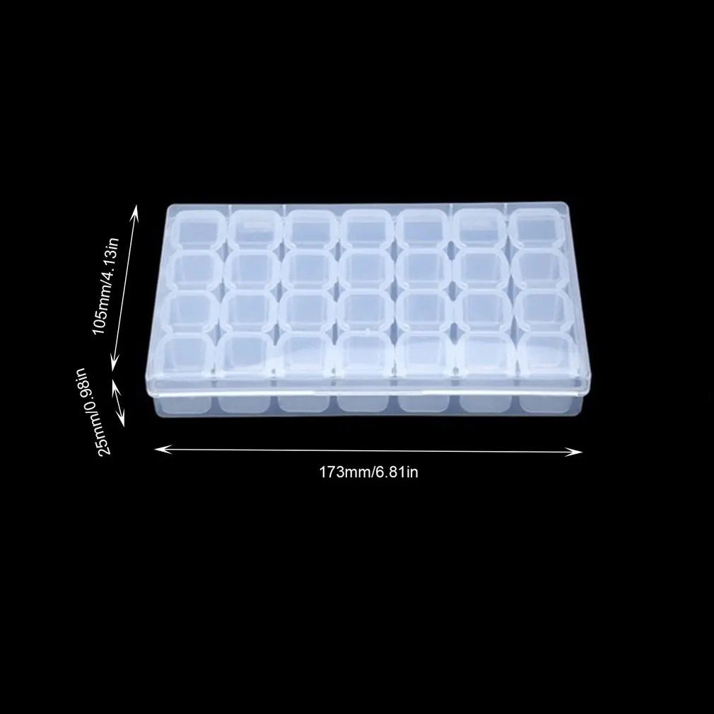 

28/64-Piece Storage Box Embroidered Diamond Painting Storage Box Transparent Plastic Storage Box Toolbox