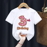 donuts my 1 8th birthday number print name t shirt children birthday gift present clothes baby letter tops teedrop ship