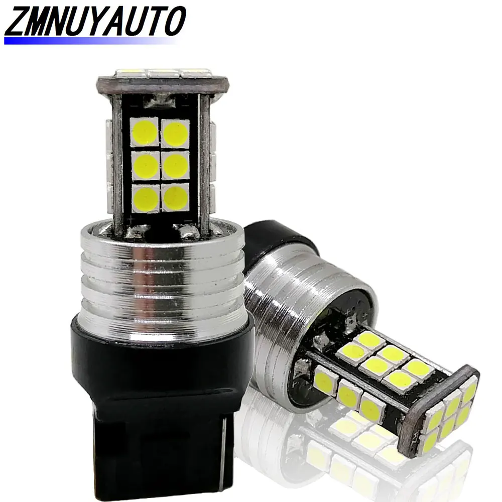 2 шт. T20 7440 7443 светодиодный 3030 24SMD Canbus НЕ Hyperflash 1156 PY21W BAU15S потолочный светильник для