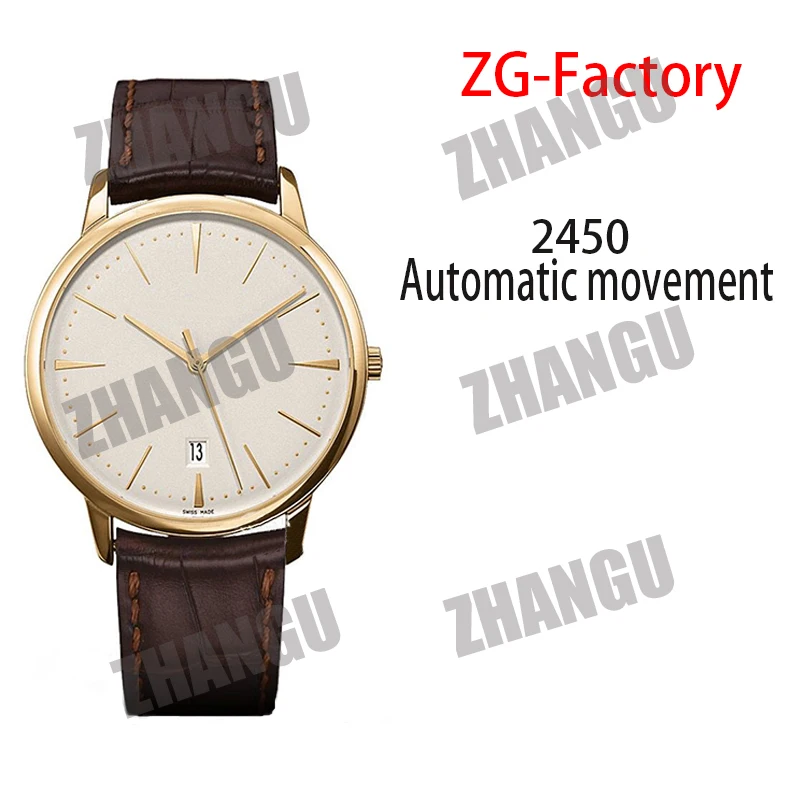

AAA Men's Mechanical Watch 40MM 85180 ZG1: 1 Best Edition 18K Rose Gold Polished Bezel Brown Leather Strap A2450 Movement