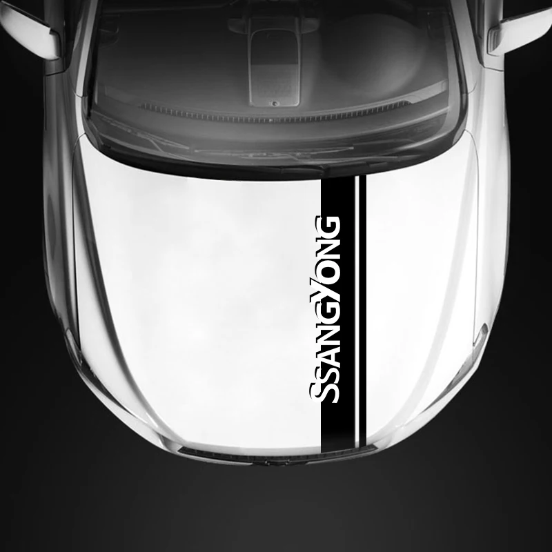 Автомобильный капот капота наклейка полосы наклейки декор для SsangYong Actyon Kyron Korando