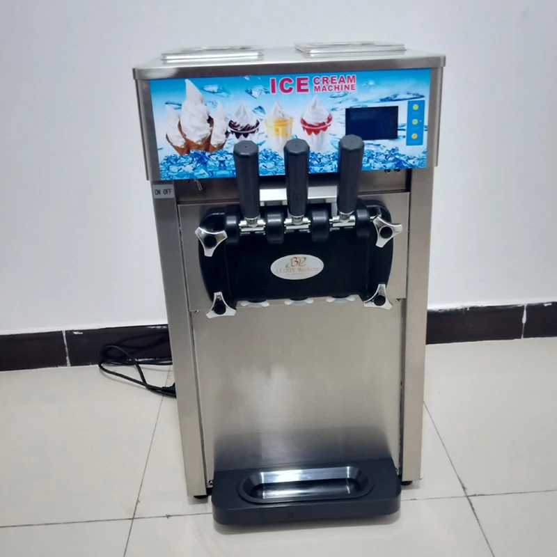 Коммерческая машина для производства мягкого мороженого 3 вкуса настольная