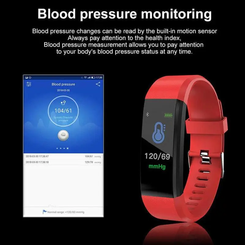 

115plus Waterproof Smart Band Health Bracelet Heart K2S4 Fitness Rate Watch Blood Wristband Tracker Smartband Pressure Smar A7C6
