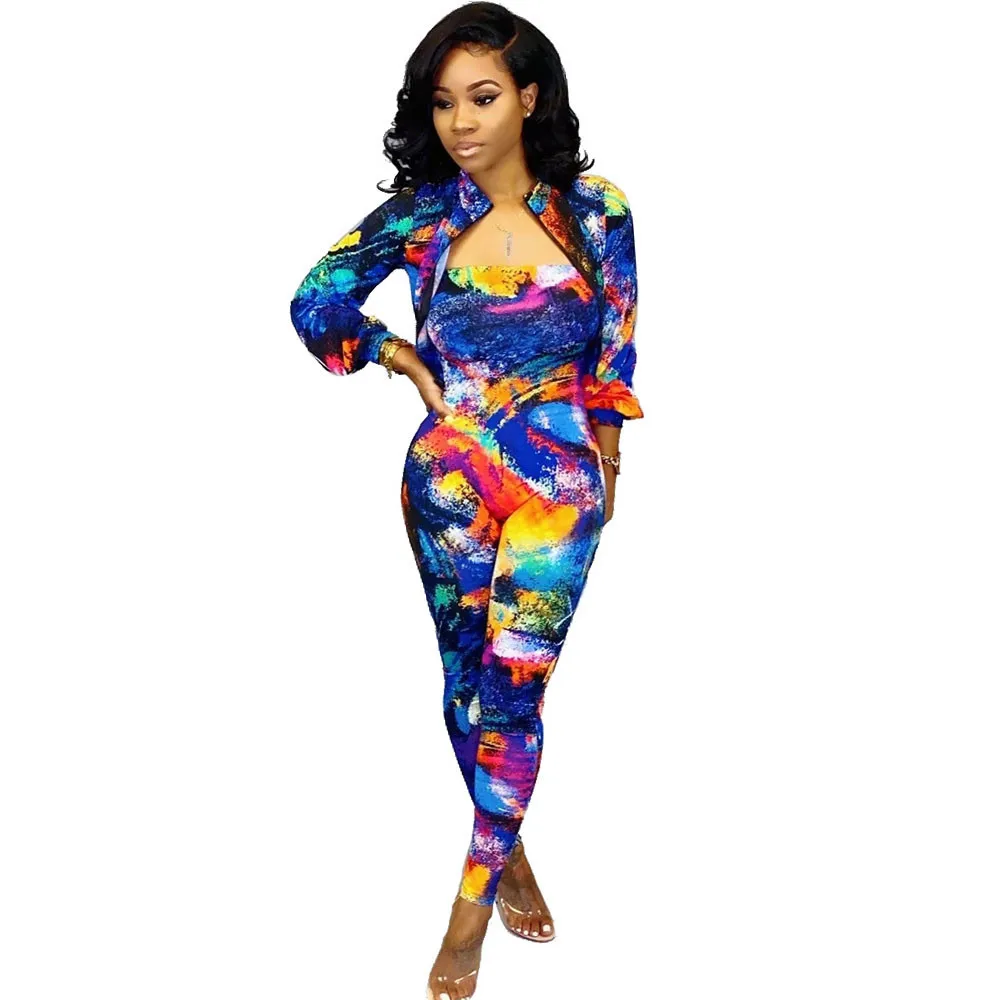 Уличная одежда комплект из двух предметов с граффити Спортивный костюм для