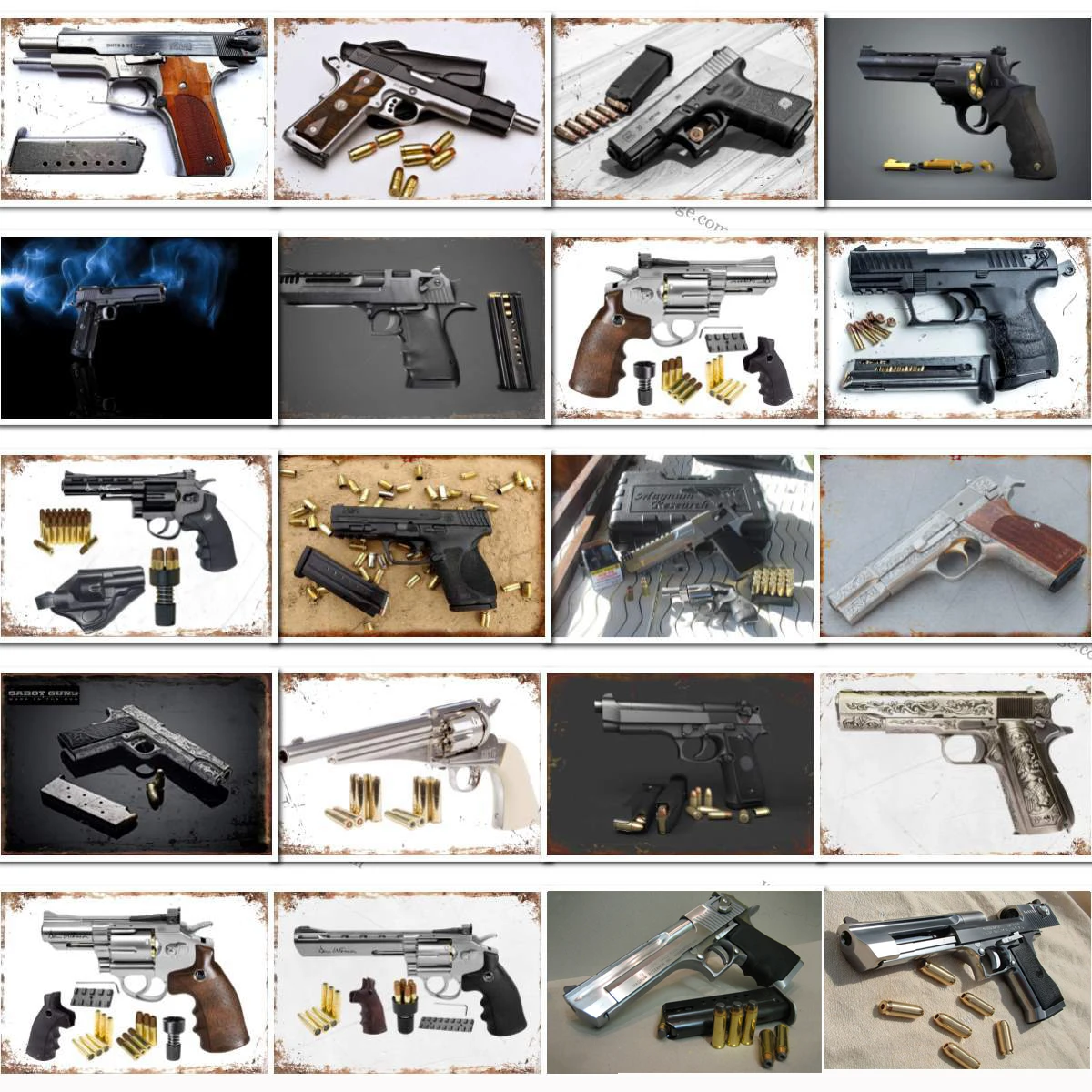 Классический пистолет пули жестяная вывеска металлическая пластина плакаты