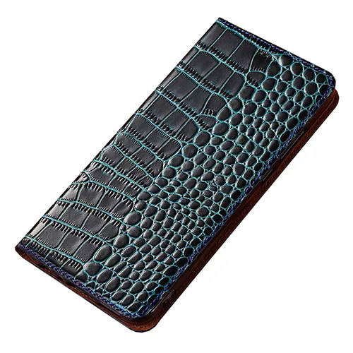 blue Чехол Для Doogee N20 с крокодиловым узором из натуральной кожи флип-Бумажник Чехол Для Doogee Y8C чехлы для телефонов - Цвет: blue