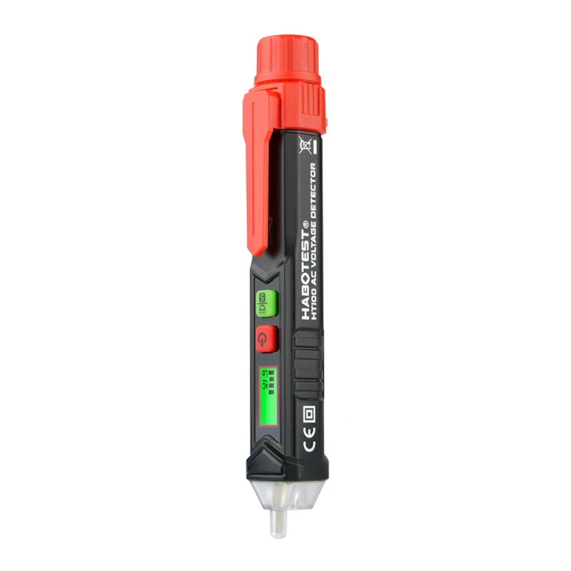 

HT100 Non Contact Voltage Detector AC Power Indicator Sound Light Alarm Electric Sensor Detect Pen Wiring Tester HABOTEST