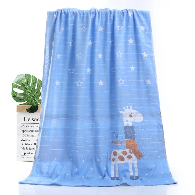 Детское трехслойное полотенце из чистого хлопка 70*140 см