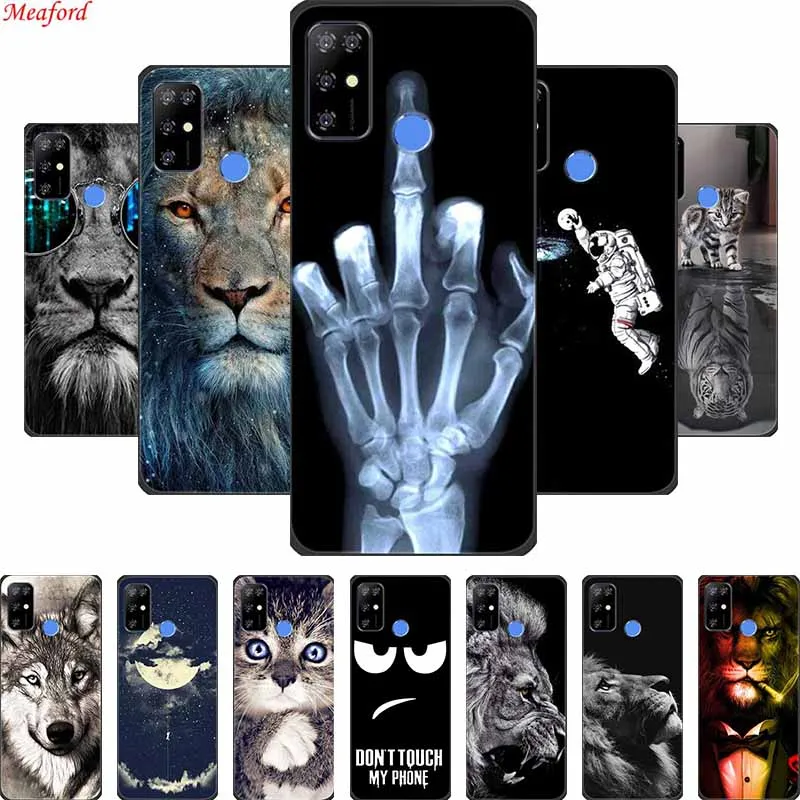 Чехол для DOOGEE N20 Pro "Волк Лев" Черный силиконовый мягкий задний коврик X96 N30 Телефон N 20 Фунда он.