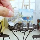 Миниатюрный Кукольный домик в масштабе 112, лимонный чайник для напитков с чашками, ролевая игра, кухонная мебель, обучающие игрушки для детей