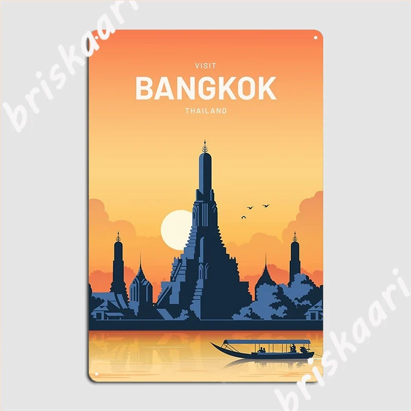 

Бангкок, Тайланд, Векторный винтажный металлический плакат, создание клуба, бара, кинотеатра, кухонный плакат жестяные плакаты