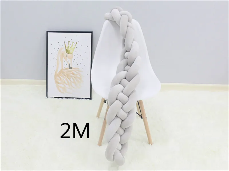 as picture 2M 1 м/2 м/3 м Детская кровать бампер 4 косички детская кровать Декор чистый ткачество плюшевый новорожденный узел кроватка бампер протектор для детской комнаты декор - Цвет: as picture 2M