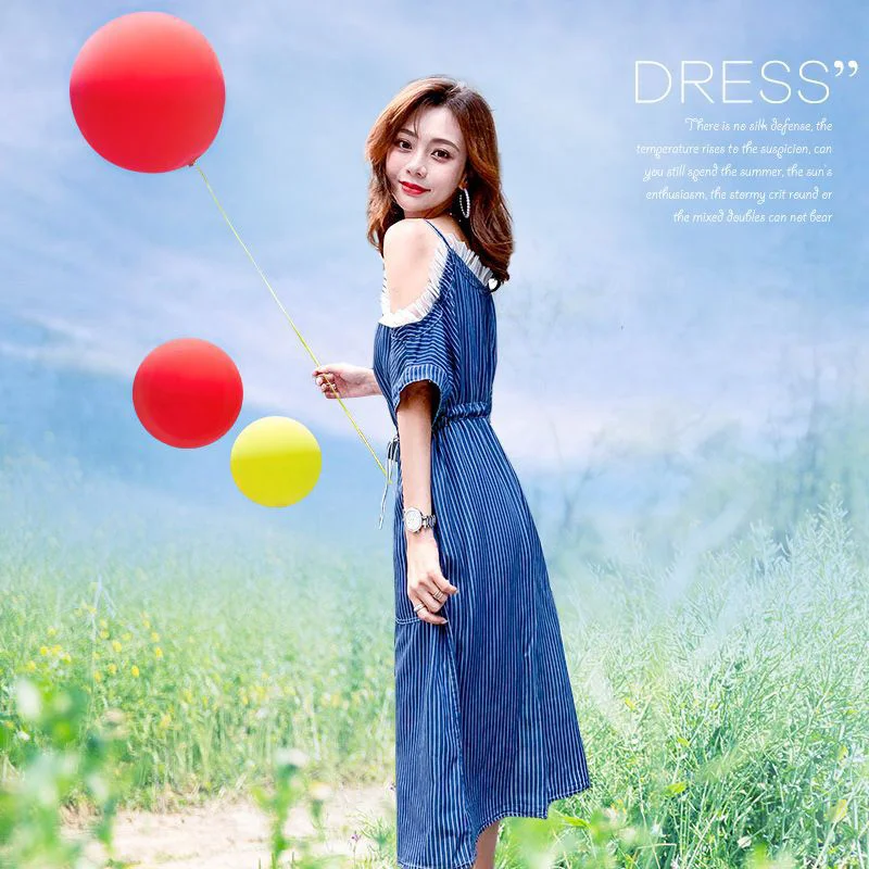 

Summer Women's Clothing Short Sleeve Dress Women Sexy Denim Off Shoulderb Ackless Midi Dress Tencel Denim Women's Skirt 2021