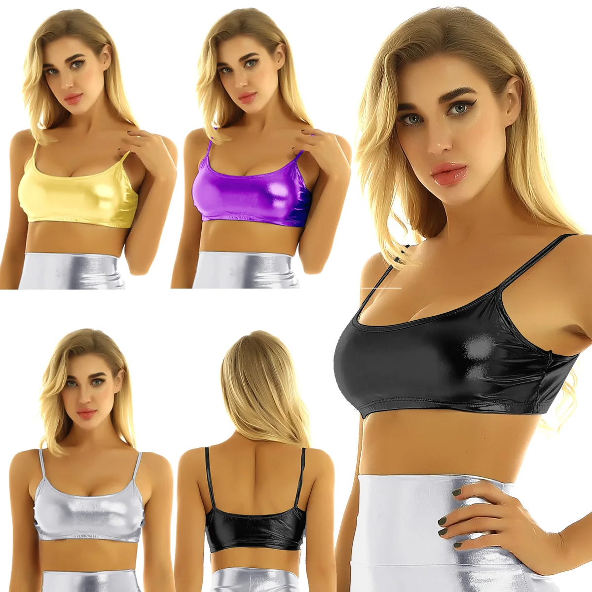 Женский Блестящий жилет-бюстье с голографическим рисунком летний пикантный