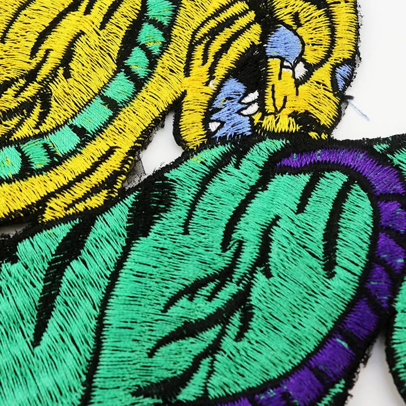 1Pcs Large Size Cool Tiger Embroidery Sew On Patch Applique DIY Crafts Stiker for Jeans Clothes Accessories | Дом и сад