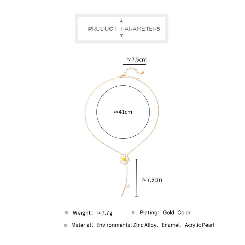 Изысканное ожерелье с жемчужной подвеской из белой эмали желтого цвета