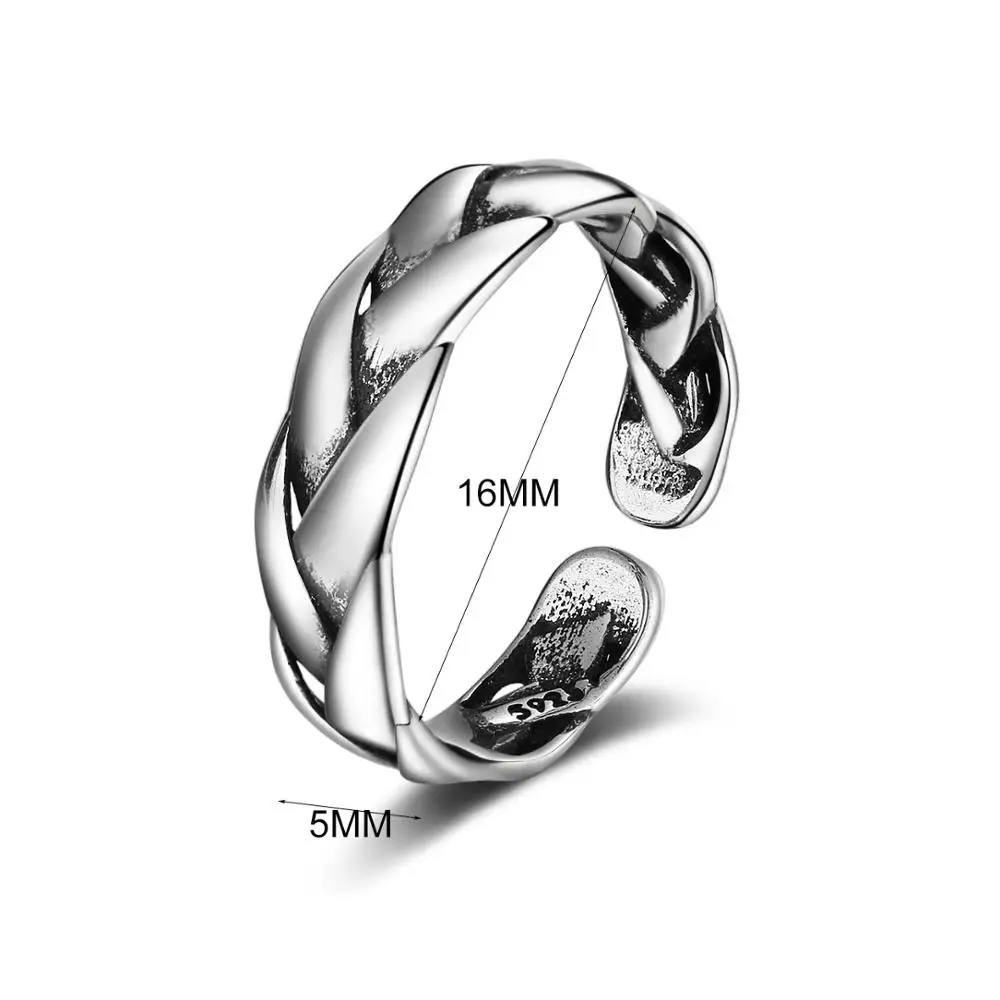 Открытое кольцо MEETSOFT с серебряным покрытием женское модное простое регулируемое