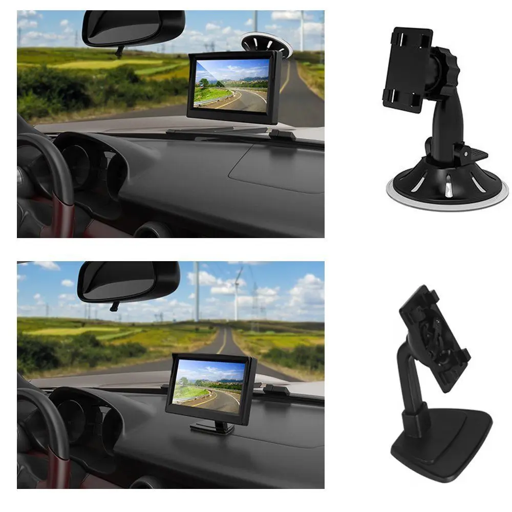 YuanTing 5 Inch TFT LCD Car Color Rear View Monitor Screen 12-24V for Parking Backup Camera with 2 Optional Bracket | Автомобили и