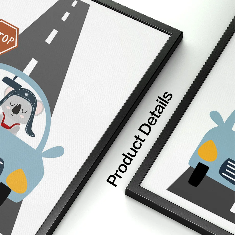 Детская площадка с рисунком детского автомобиля мультяшный мир Настенная