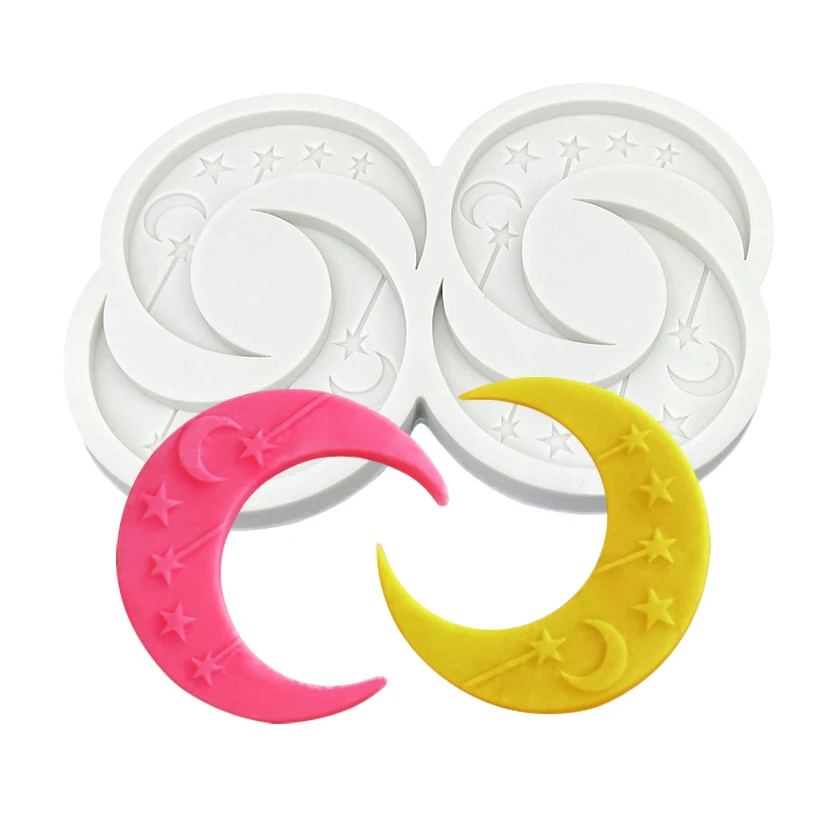 

Star Moon Silicone Sugarcraft Mold Resin Tools Cupcake Baking Mould Fondant Cake Decorating Tools