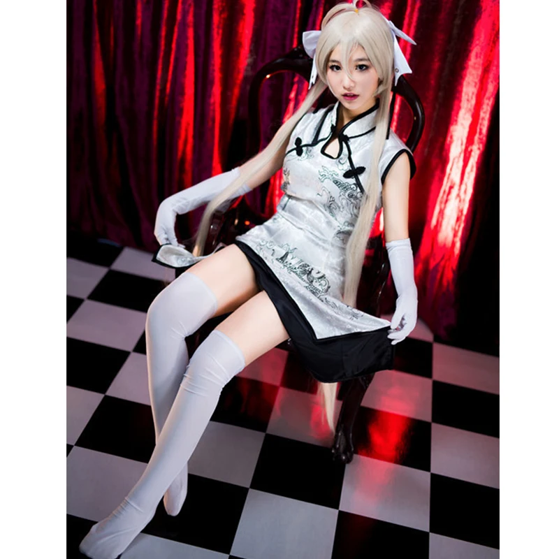 

Yosuga no Sora Cosplay Kasugano Sora Cosplay Costume Chinese Sexy Cheongsam Qipao Dress Women Girl Halloween Costume Wig